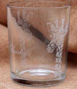 Verre gravé d'après un dessin