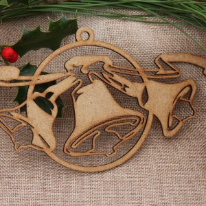 boule de noël en bois mdf décor cloche