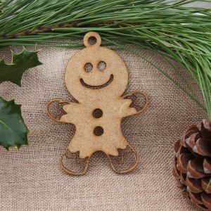 Bonhomme en pain d'épices en bois mdf décoration de sapin