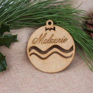 boule de sapin de Noël en bois mdf à personnaliser