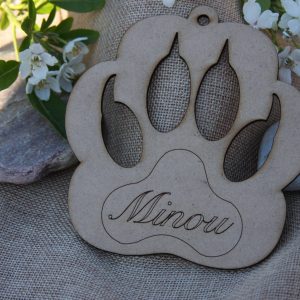 empreinte de chien en bois mdf